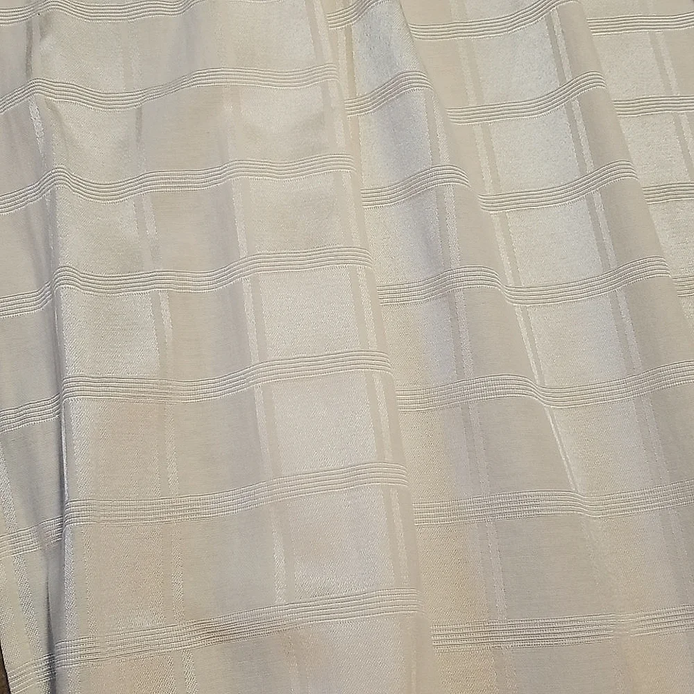 Neutral Cream Textured Stripe Shower Curtain